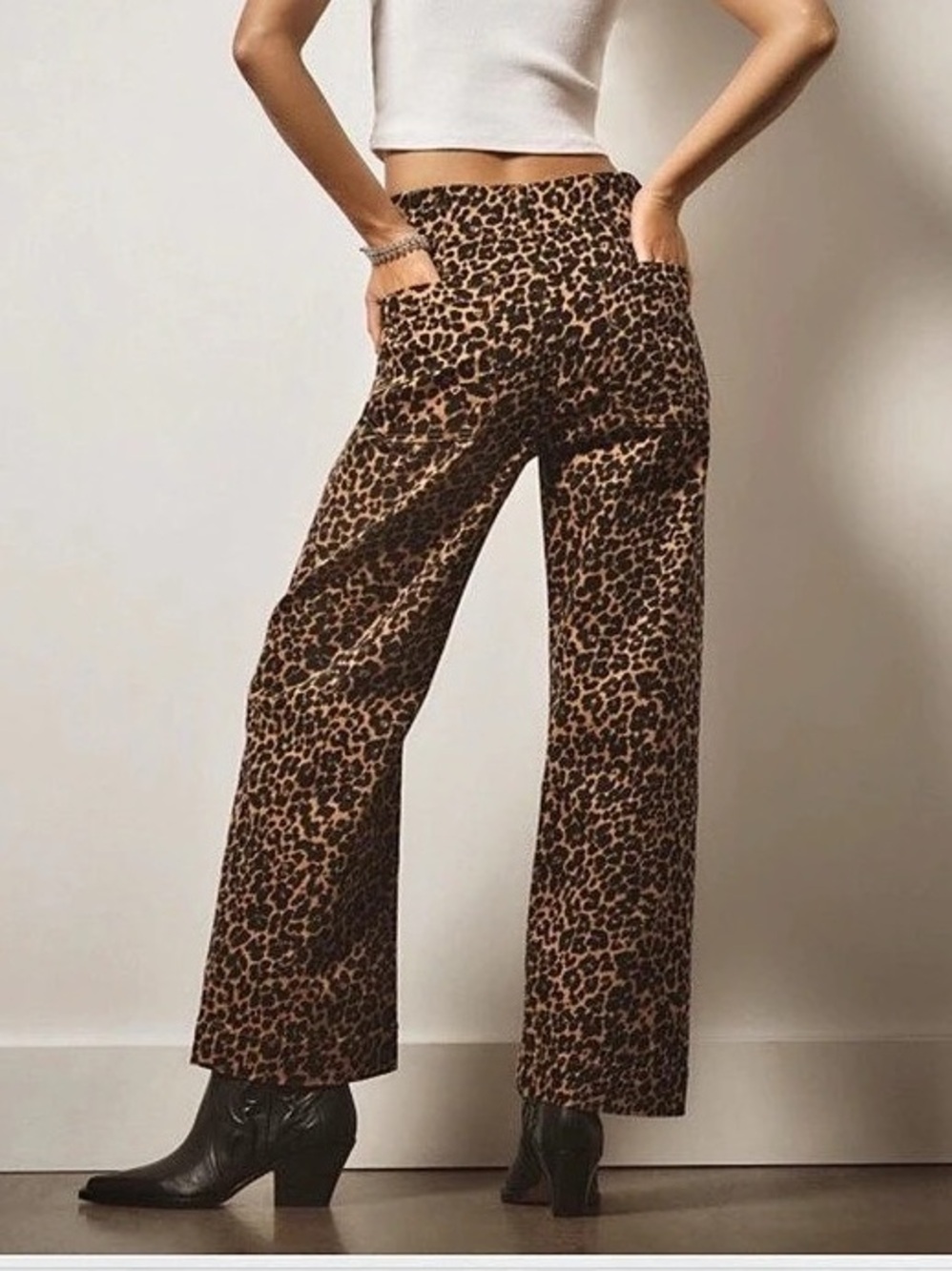 Leopard Wide Leg Pants - Picture 2 of 4